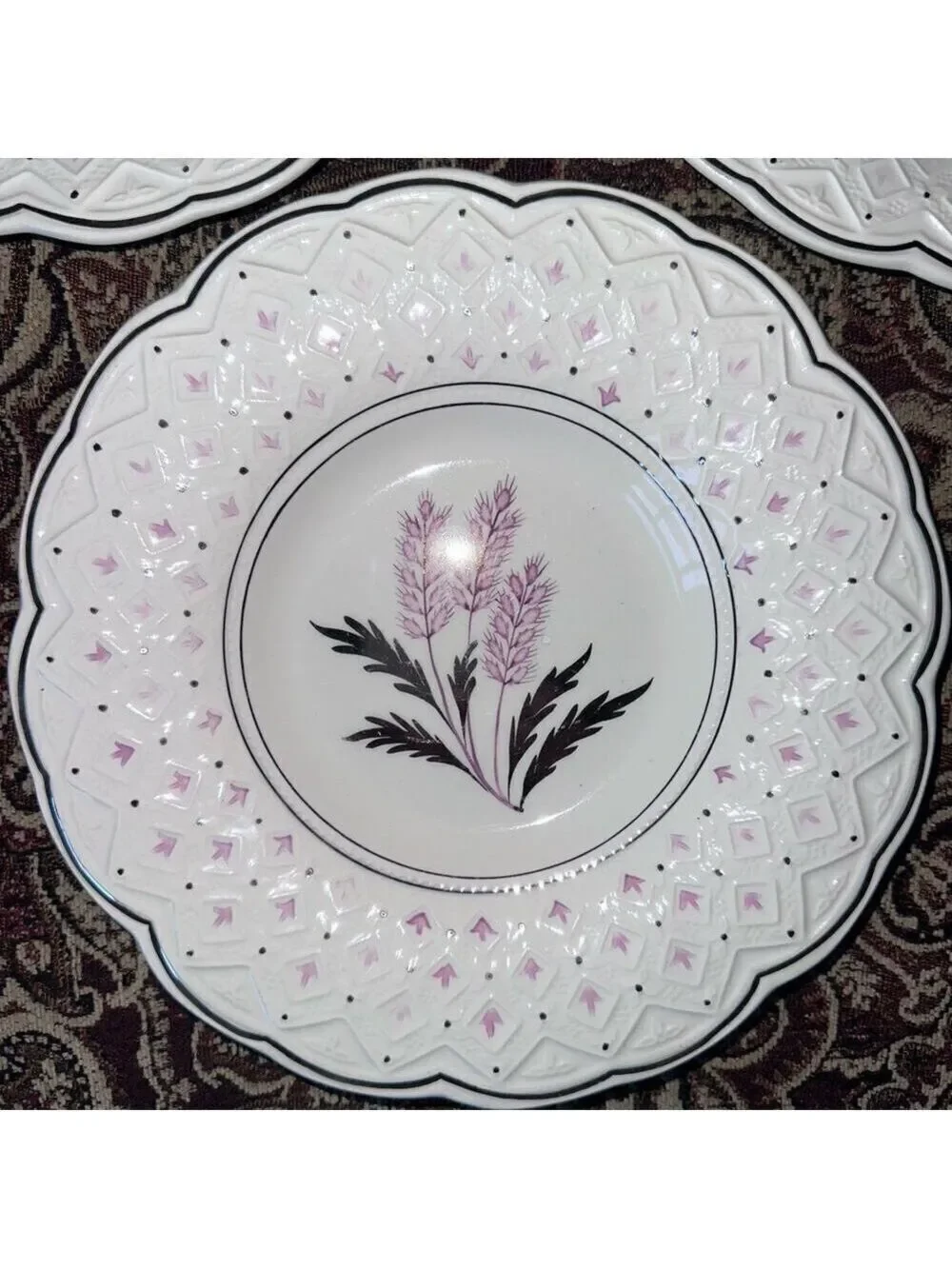 Vintage England Wedgwood of Etruria & Barlaston Floral Salad Plate CMH6504A Set